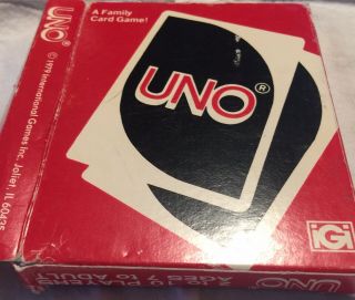 Vintage 1979 Uno Cards / Game,  108 Cards Includes Instructions