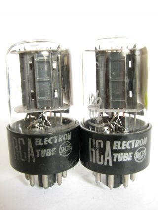 2 Matched Rca Small Base 6sn7gtb Tubes - Tv7d Tests @ 109/108,  106/114,  Min:50/50