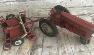 Vintage Tru Scale Metal Farm Tractor 2786305 W/ Tru Scale Implement Parts/repair