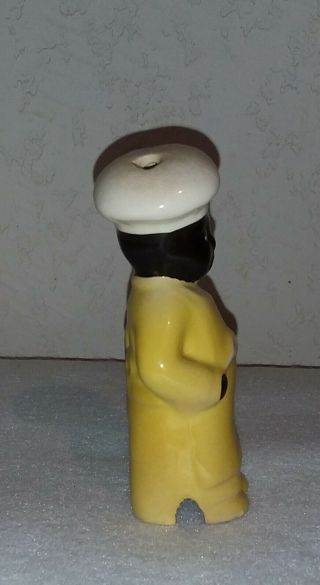 Vintage Ceramic Black Americana Chef Cook Pie Bird Yellow Coat W/Chef Hat Gift 2