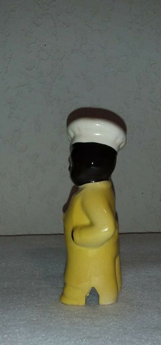 Vintage Ceramic Black Americana Chef Cook Pie Bird Yellow Coat W/Chef Hat Gift 4