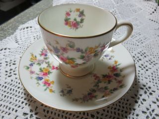 Vintage Mintons Porcelain Demitasse Cup & Saucer Spring Flowers
