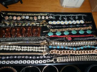 43 Vintage Bracelets 1950 ' s,  60 ' s,  70 ' s,  80 ' s Some Signed Some Need Repairs 2
