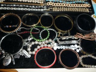 43 Vintage Bracelets 1950 ' s,  60 ' s,  70 ' s,  80 ' s Some Signed Some Need Repairs 3