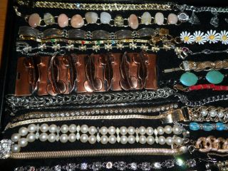 43 Vintage Bracelets 1950 ' s,  60 ' s,  70 ' s,  80 ' s Some Signed Some Need Repairs 4