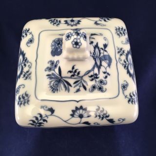 Vintage 1950 ' S BLUE DANUBE Blue Onion Wedding Bowl Covered Candy Dish 99183 3