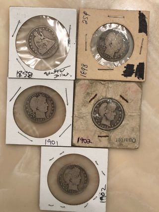 5 - Vintage Us Quarters (1858 - 1902)