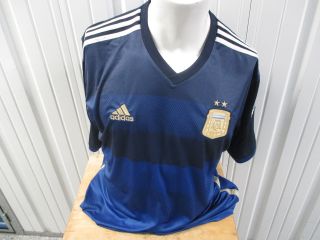 Vintage Adidas Argentina National Team Xl Sewn Blue Jersey 2014/45 Kit Pre - Owned