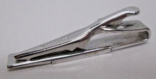Vintage Swank Tie Clasp Bar Clip Star Burst Silver Tone Chrome Slate Gray 4