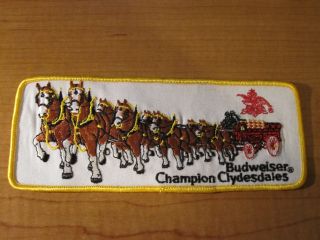 Vintage Budweiser Champion Clydesdales Horse Embroidered Cloth Patch