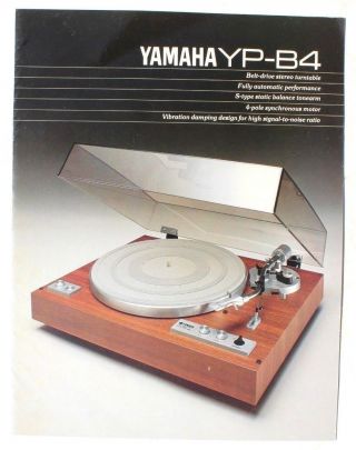 Vintage Yamaha Yp - B4 Stereo Belt Drive Turntable Information Sales Brochure