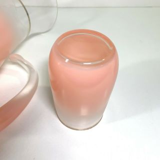 Vtg Blendo Peach Pink Color Juice Pitcher and 4 Glasses Tumblers West Virginia 7