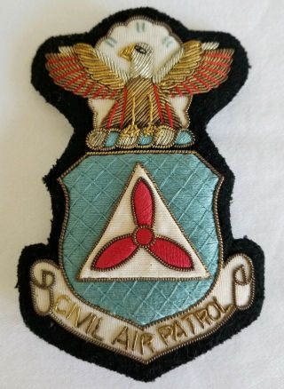 Vintage Civil Air Patrol Prop & Wing Patch Pin Woven Military