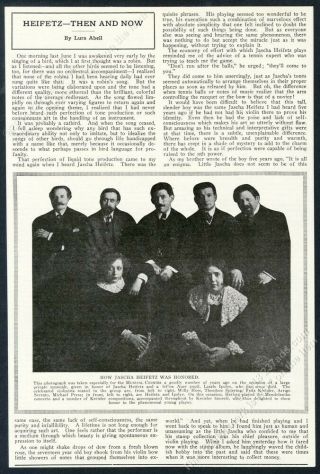 1918 Jascha Heifetz Photo At Age 11 Vintage Print Article