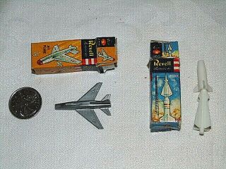 2 X Vintage Miniature Revell Jet Plane & Missile Dollhouse Models