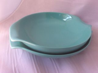 Pair Serving Bowls - 1 Vtg Russel Wright Residential 1 Unmarked Turquoise Blue G10 2