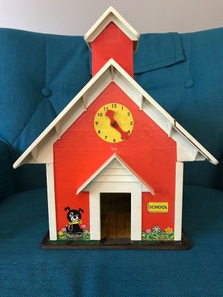 1971 Vintage Fisher Price Little People Play Family School House Model 923 2