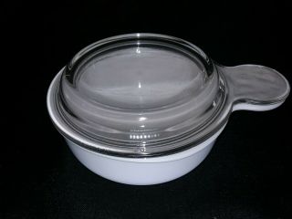 Vintage Corningware Grab It Bowl P - 150b W/ Glass Pyrex Lid - 15 Ounce White Usa