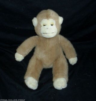 12 " Vintage Russ Berrie Drowsy Brown Monkey Soft Pets Stuffed Animal Plush Toy