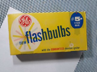 Nos Ge General Electric Flashbulbs 5b (12 Count Box) Blue Bulbs