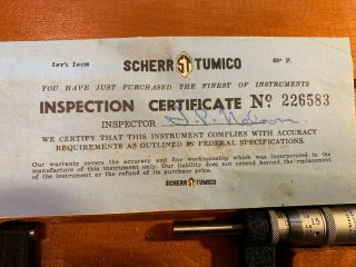 Vintage Scherr - Tumico 2 - 3 Micrometer In Wooden Box,  and Instructions 2