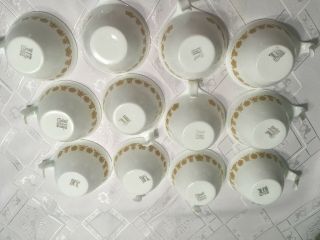 12 Vintage Corelle Butterfly Gold Set of 12 Hook Handle Cups 5