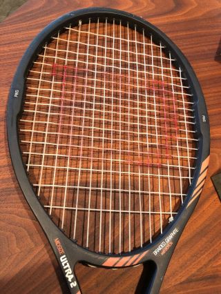 Vintage Wilson Ultra 2 Tennis Raquet Grip Size 4 3/4 2