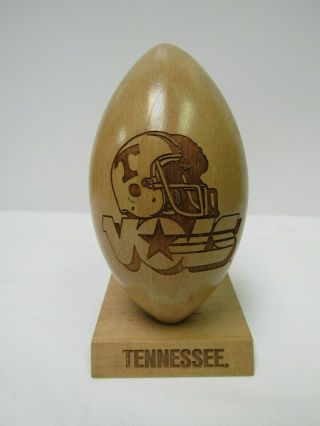 Vintage Usa Made Carved Wooden Tennessee Vols Football Desk Trophy Memorabilia
