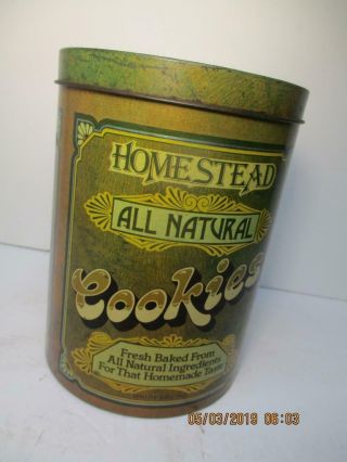 Vintage Homestead Cheinco Cookie Tin Canister 1977 - 1978
