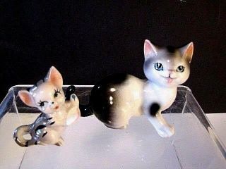2 Vintage Happy Kitty Cats,  Bone China,  Japan