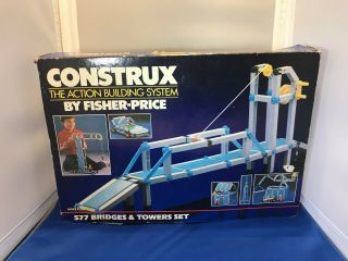 Vintage 1985 Fisher Price Construx Action Building System 577 Bridges And Towers