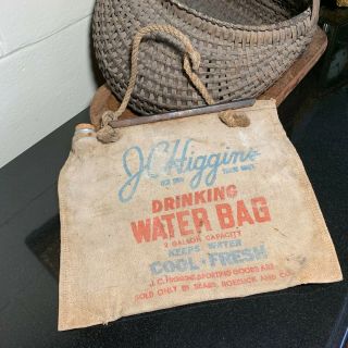 J.  C.  Higgins Camping Canvas Drinking Water 2 Gallon Bag Sears Roebuck 1950 