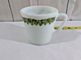 Vintage Pyrex Coffee Cup Mug Spring Blossom Crazy Daisy Green Flower