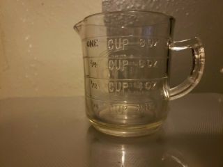 Vintage FLUFFO Advertising Glass Measuring Cup 1 Spout 4