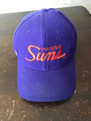 Vintage 90s Phoenix Suns Sports Specialties Script Hat Cap 100 Wool Pro Nba