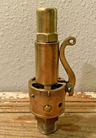 Vintage Brass Steam Engine Pressure Relief Valve,  Steampunk,  Railroad,  Whistle
