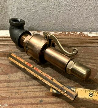 Vintage Brass Steam Engine Pressure Relief Valve,  Steampunk,  Railroad,  Whistle 2