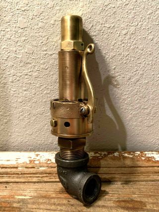 Vintage Brass Steam Engine Pressure Relief Valve,  Steampunk,  Railroad,  Whistle 3