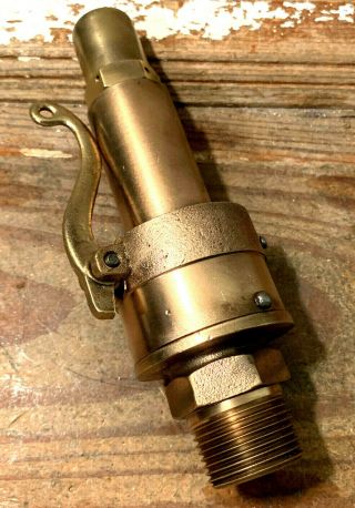 Vintage Brass Steam Engine Pressure Relief Valve,  Steampunk,  Railroad,  Whistle 6