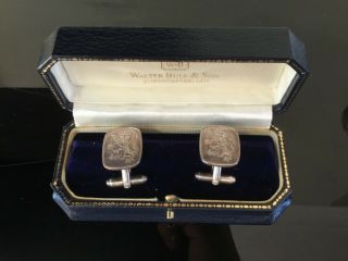 Fine 925 silver Vintage 1978s Jack Spencer Sheffield cufflinks England lion gift 8
