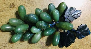 Vintage Glass Grapes Bunch Green