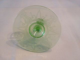 1 VINTAGE GREEN CAMEO - BALLERINA CANDLESTICK - HOCKING GLASS CO.  1930 - 34 2