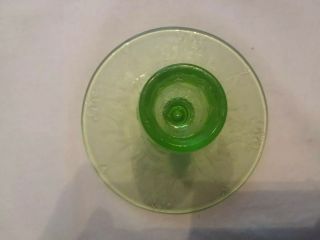 1 VINTAGE GREEN CAMEO - BALLERINA CANDLESTICK - HOCKING GLASS CO.  1930 - 34 4
