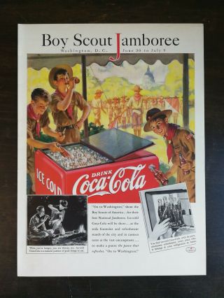 Vintage 1937 Coca - Cola Boy Scout Jamboree Full Color Ad