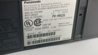 Panasonic PV - V4520 4 Head Hi - Fi | VHS VCR Player Recorder | w/ Remote & AV Cable 5