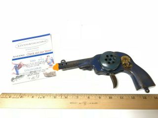 Vintage Marx G - Man Automatic Toy Wind - Up Play Pistol Or Gun Blue
