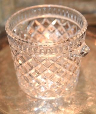Vintage Crystal Wine Cooler Champagne Ice Bucket Bar Party Large Diamond Pattern
