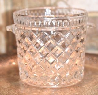 Vintage CRYSTAL Wine Cooler Champagne Ice Bucket Bar Party Large Diamond Pattern 2