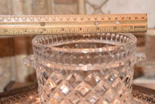 Vintage CRYSTAL Wine Cooler Champagne Ice Bucket Bar Party Large Diamond Pattern 3