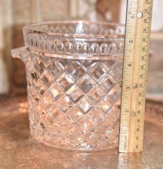 Vintage CRYSTAL Wine Cooler Champagne Ice Bucket Bar Party Large Diamond Pattern 4